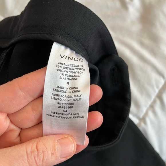 Vince Black Dress Pants Cotton Blend Size 6, Business casual, minimalist chic - Picture 6 of 12